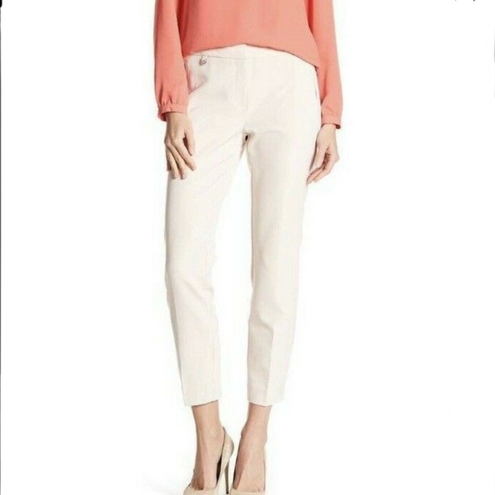 Adrianna Papell Bi Stretch Kate Fit Pants White 14